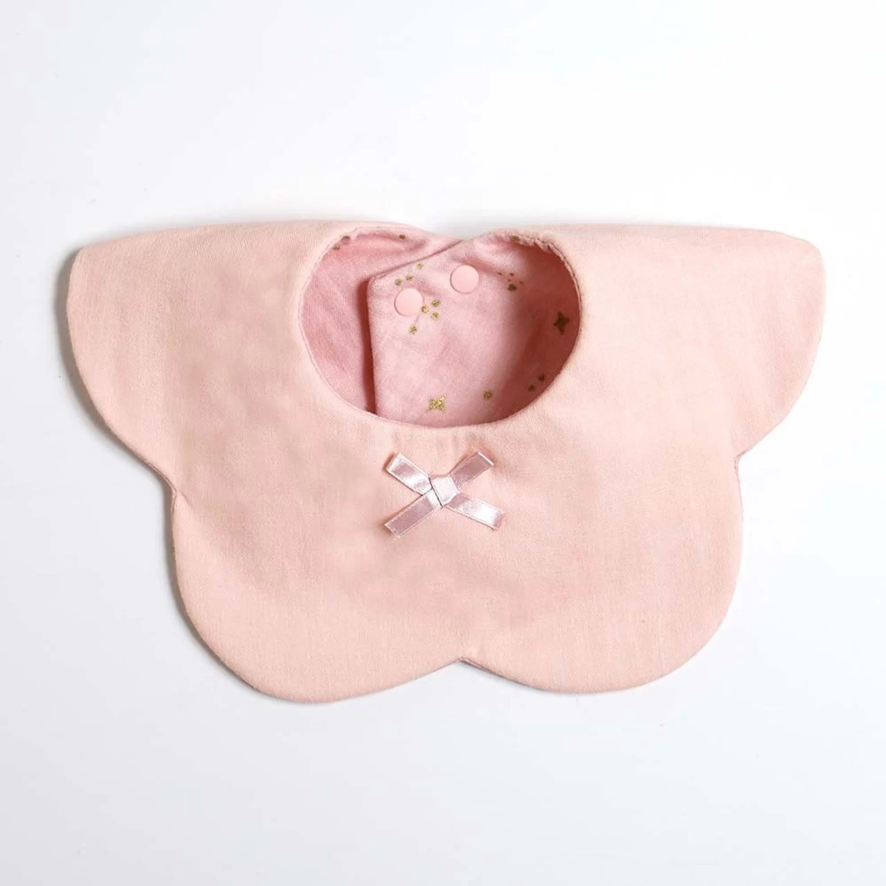 10mois Bib Pink With Gold Star And Moon 2 10mois Bib Pink With Gold Star And Moon - Image 2