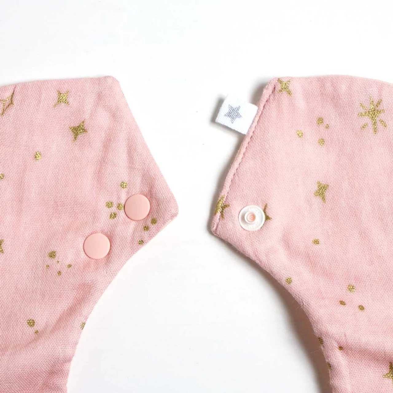 10mois Bib Pink With Gold Star And Moon 3 10mois Bib Pink With Gold Star And Moon - Image 3