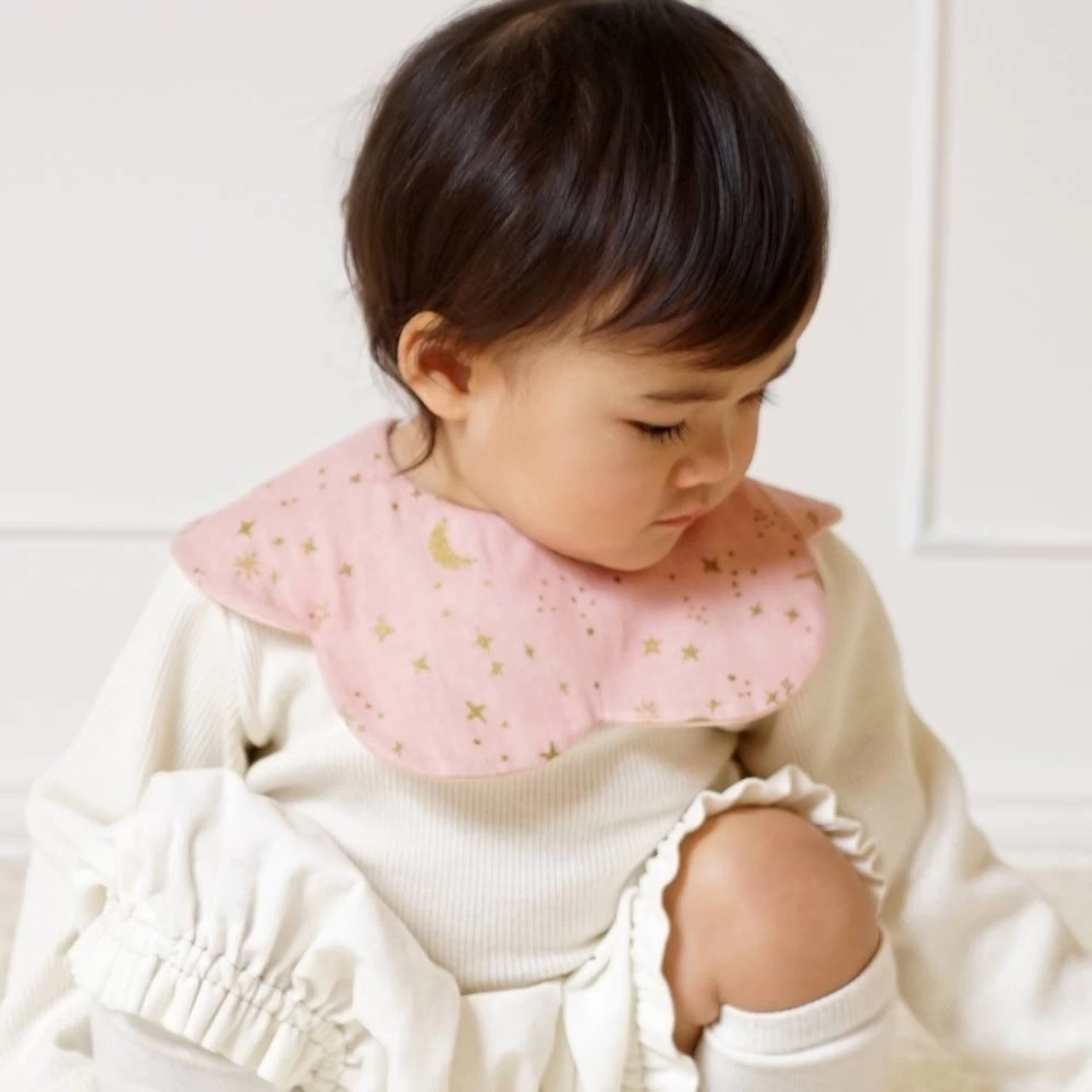 10mois Bib Pink With Gold Star And Moon 9 10mois Bib Pink With Gold Star And Moon - Image 9