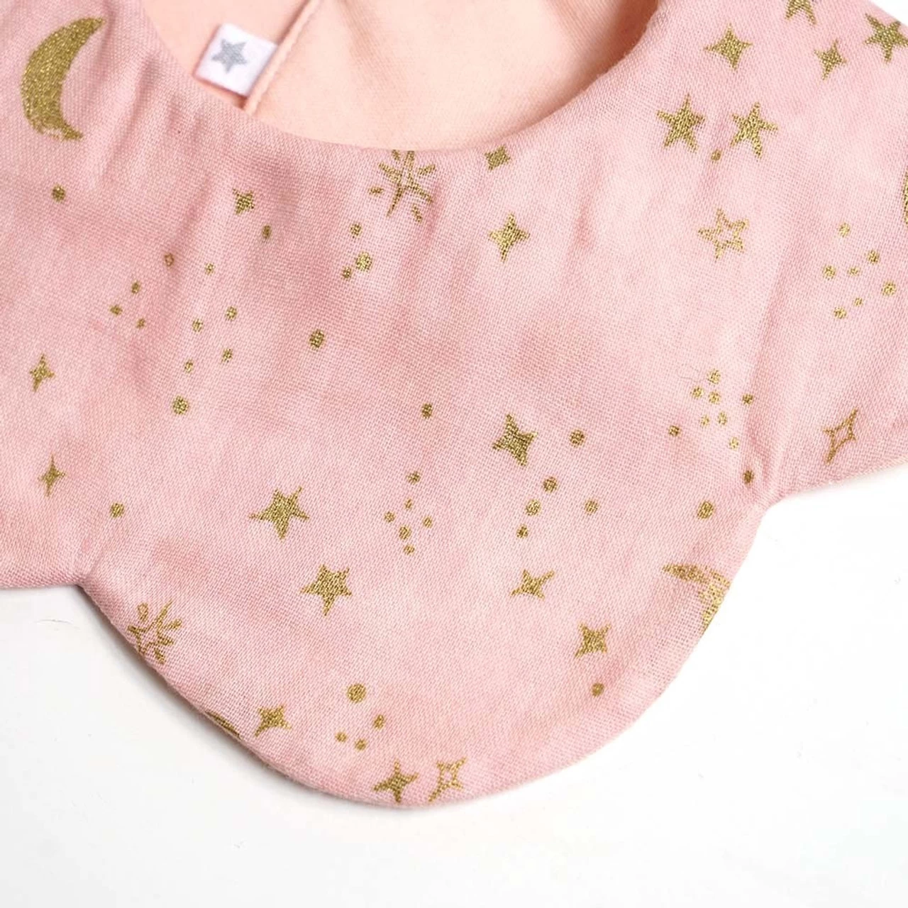 10mois Bib Pink With Gold Star And Moon 6 10mois Bib Pink With Gold Star And Moon - Image 6