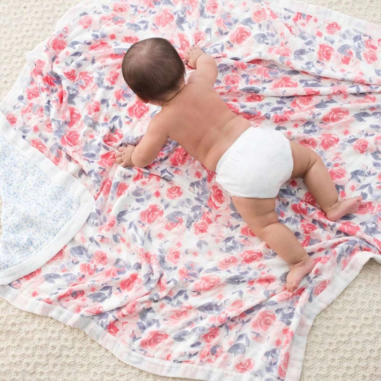 Aden + Anais Silky Soft Dream Blanket Water Color Garden Roses 3 Aden + Anais Silky Soft Dream Blanket Water Color Garden Roses - Image 3