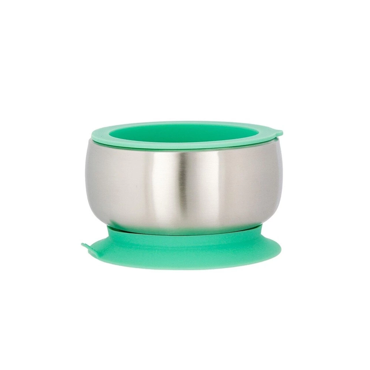 Avanchy Baby Stainless Suction Bowl Green 1 Avanchy Baby Stainless Suction Bowl Green
