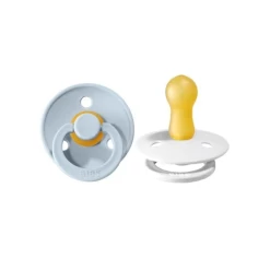 Bibs Pacifier Latex 2 Pk Baby Blue / White