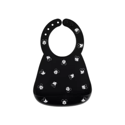 Bumkins Silicone Bib - Mickey Mouse Faces B+W