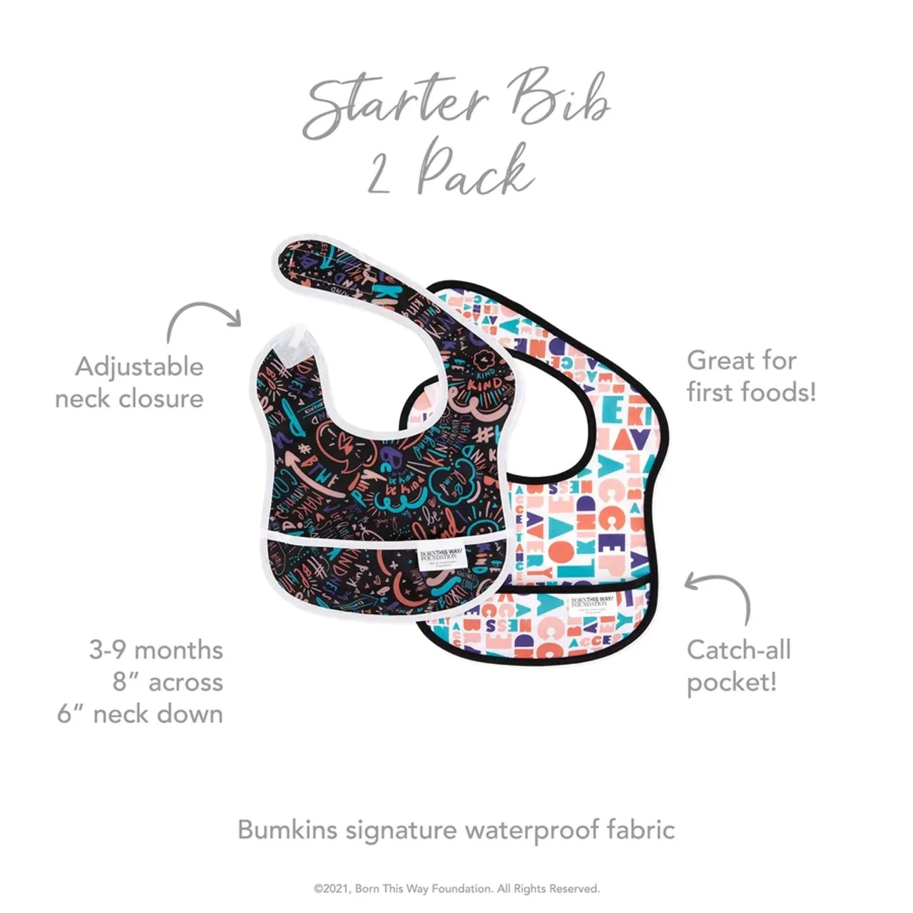 Bumkins Starter Bib 2 Pk:Chnl Kndnss And Elmnts Of Kndnss 2 Bumkins Starter Bib 2 Pk:Chnl Kndnss And Elmnts Of Kndnss - Image 2