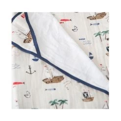 Little Unicorn Cotton Hooded Towel Big Kid Treasure Map