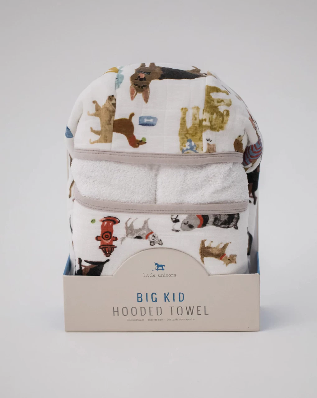 Little Unicorn Cotton Hooded Towel Big Kid Woof 3 Little Unicorn Cotton Hooded Towel Big Kid Woof - Image 3