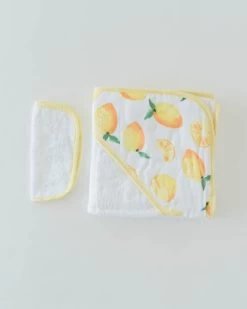 Little Unicorn Cotton Hooded Towel & Wash Cloth Lemon -Baby Care Shop Little Unicorn Cotton Hooded Towel Wash Cloth Lemon 264279 71560.1670633693