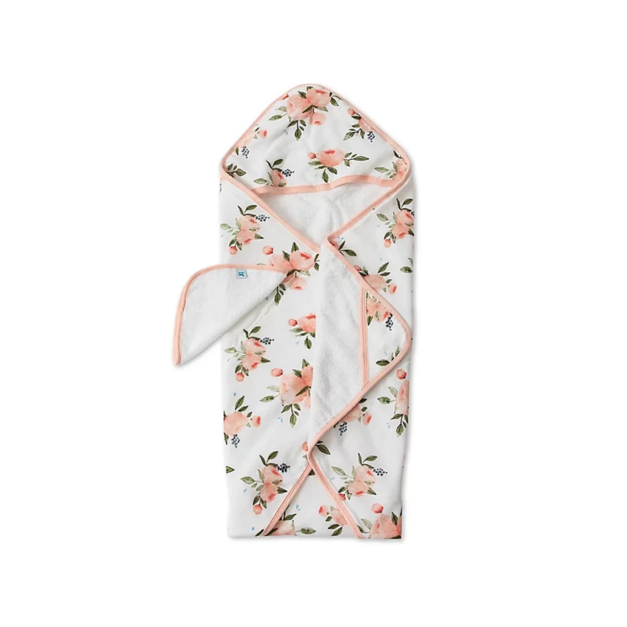 Little Unicorn Cotton Hooded Towel & Wash Cloth Watercoler Roses 1 Little Unicorn Cotton Hooded Towel & Wash Cloth Watercoler Roses