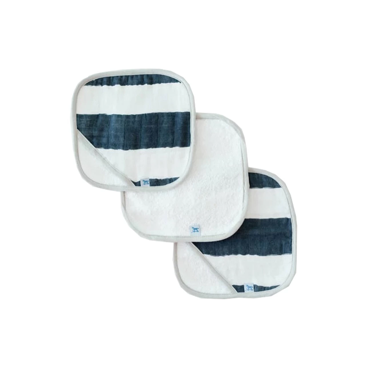 Little Unicorn Cotton Wash Cloth 3 Pack Navy Stripe 1 Little Unicorn Cotton Wash Cloth 3 Pack Navy Stripe