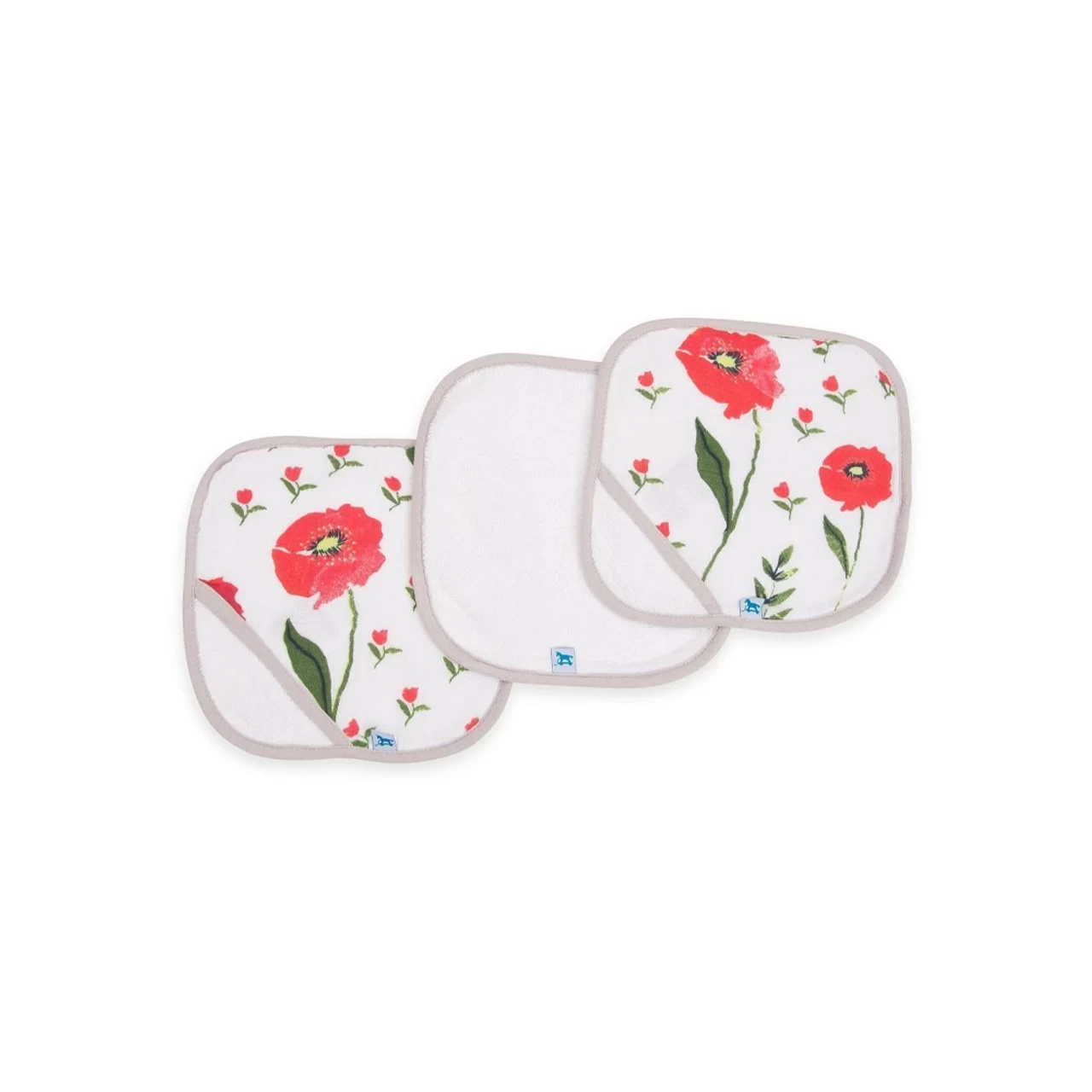 Little Unicorn Cotton Wash Cloth 3 Pack Summer Poppy 1 Little Unicorn Cotton Wash Cloth 3 Pack Summer Poppy