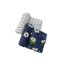 Little Unicorn Deluxe Muslin Swaddle 2 Pack White Anemone
