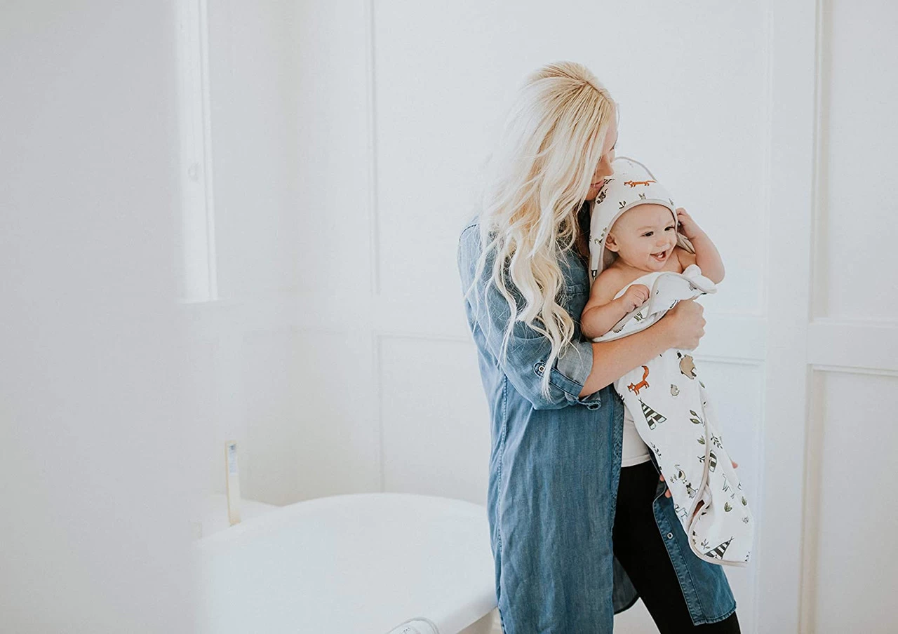 Little Unicorn Infant Hooded Towel & Washcloth Set Forest Set 3 Little Unicorn Infant Hooded Towel & Washcloth Set Forest Set - Image 3