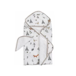 Little Unicorn Infant Hooded Towel & Washcloth Set Forest Set