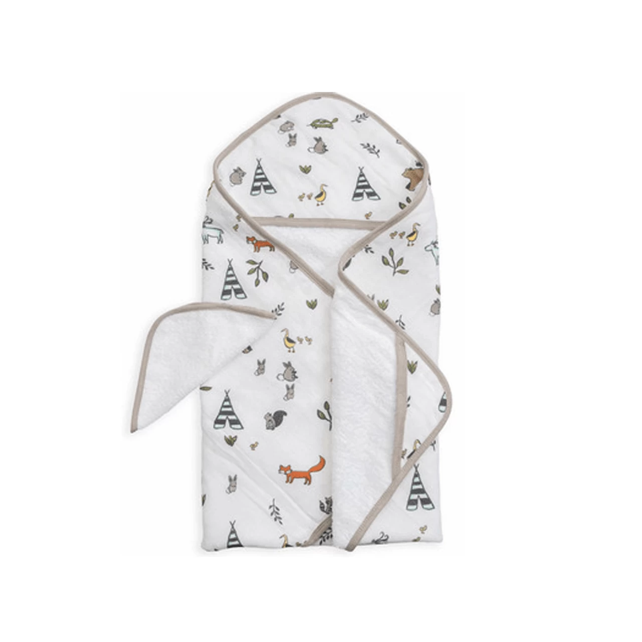 Little Unicorn Infant Hooded Towel & Washcloth Set Forest Set 1 Little Unicorn Infant Hooded Towel & Washcloth Set Forest Set