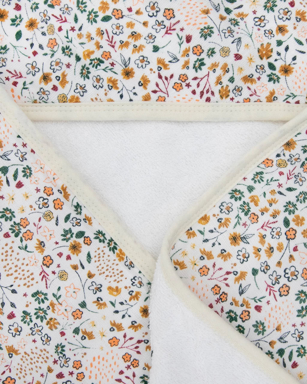 Little Unicorn Infant Hooded Towel & Washcloth Set Pressed Petals 4 Little Unicorn Infant Hooded Towel & Washcloth Set Pressed Petals - Image 4