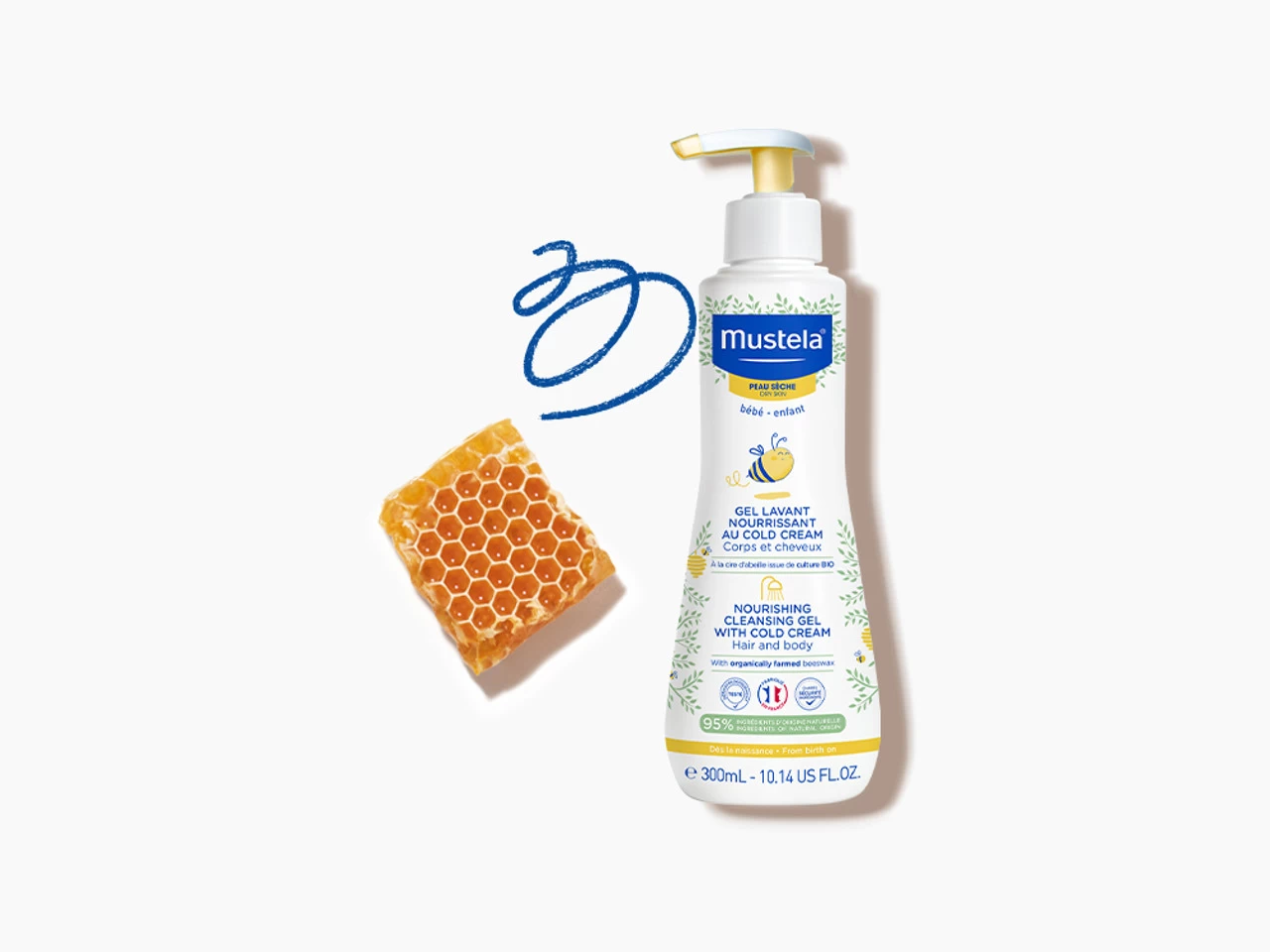 Mustela Nourishing Cleaning Gel W Cold Cream 300ML 2 Mustela Nourishing Cleaning Gel W Cold Cream 300ML - Image 2