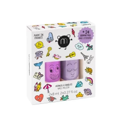 Nailmatic - Set Of 2 Nail Polishes& Stickers WOW
