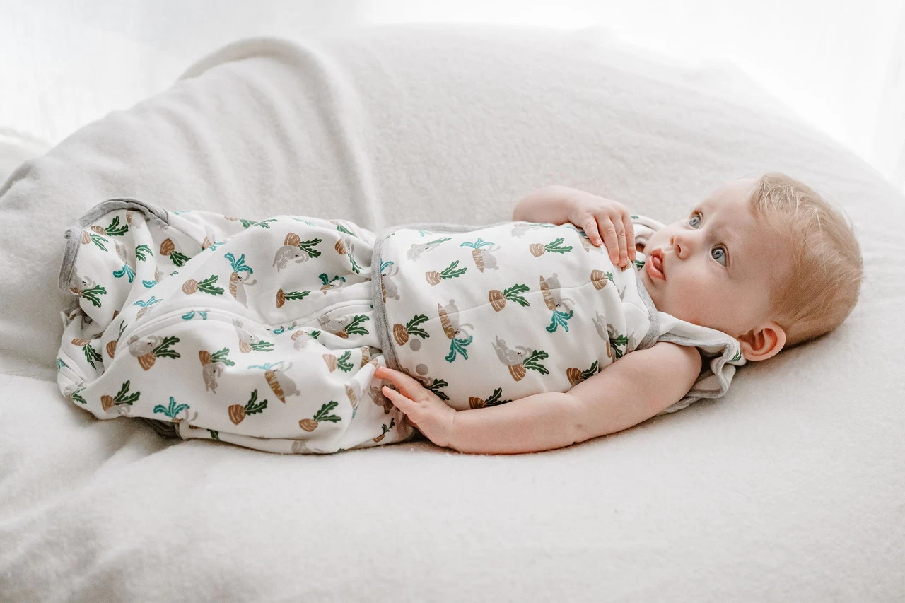 Nest Designs 1.0 TOG Swaddle Sleep Bag Lazy Rabbit 0-6M 5 Nest Designs 1.0 TOG Swaddle Sleep Bag Lazy Rabbit 0-6M - Image 5