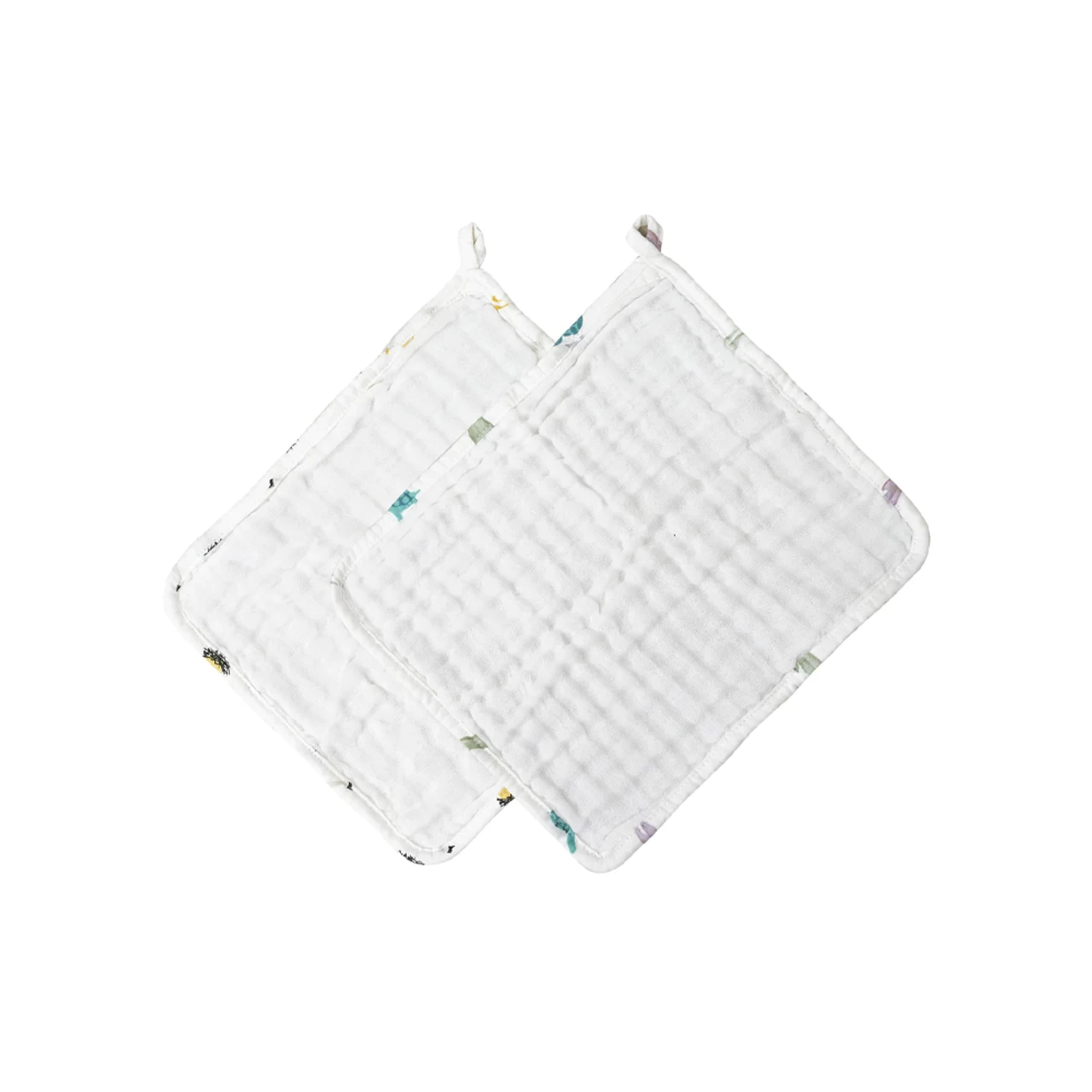 Nest Designs 6 Layer Washcloth Set (2 Pack) - The Hare And The Goose 1 Nest Designs 6 Layer Washcloth Set (2 Pack) - The Hare And The Goose