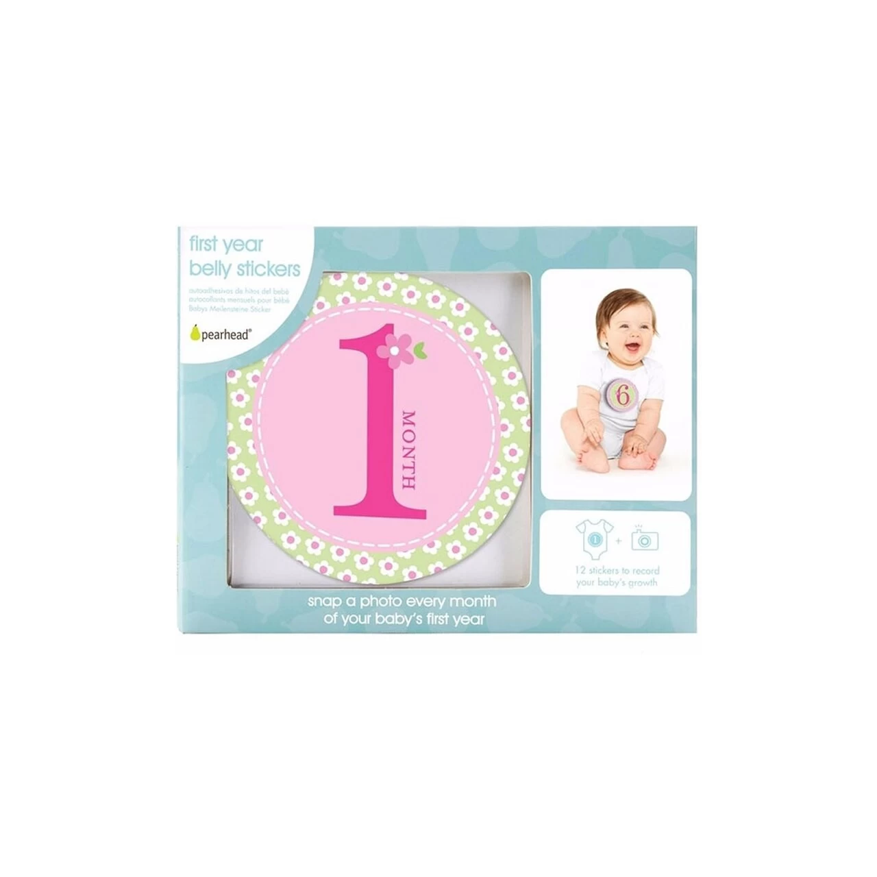 Pearhead First Year Milestone Stickers Girl 1 Pearhead First Year Milestone Stickers Girl