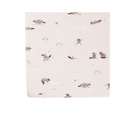 Red Caribou Cribsheet FW21 Frolicsome Raccoons Pearl