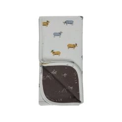 Red Caribou Double Sided Blanket F/W19 Golden Blue - SKY GRAY