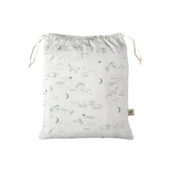 Red Caribou Organic Cribsheet Eco-white SS21 Nocturnal Adventure