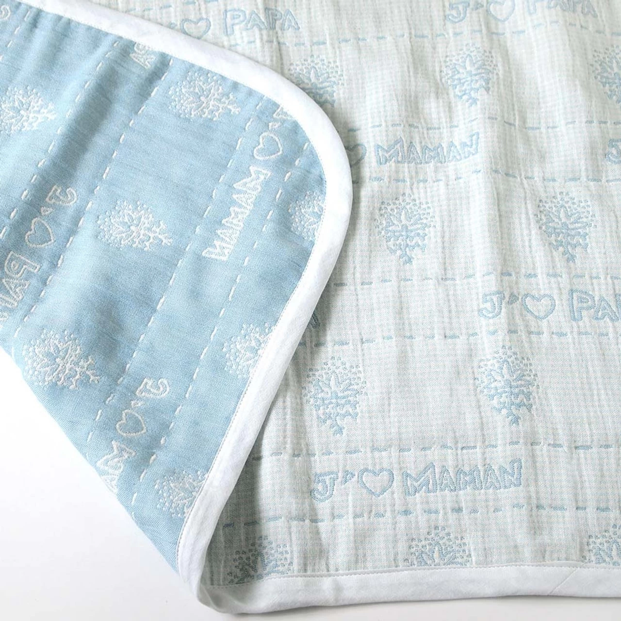 SOULEIADO 4 Layer Gauze Baby Blanket Mint 6 SOULEIADO 4 Layer Gauze Baby Blanket Mint - Image 6