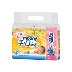 Unicharm Moony Wipes Refill Hands & Mouth 60ct*8